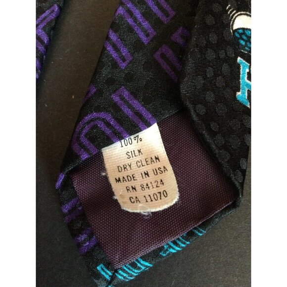 Vintage RM Style NBA Charlotte Hornets We Bee-Lieve! Men's Silk Neck Tie - Picture 4 of 5
